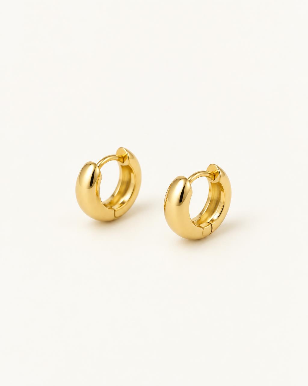 Classic gold huggie hoop earrings